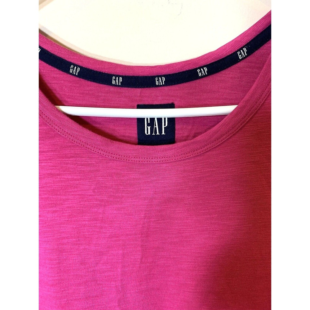 Gap Dress Womens XL Pink Sleeveless Tank Midi Sun Cotton Blend Tiered Pockets - Picture 7 of 7
